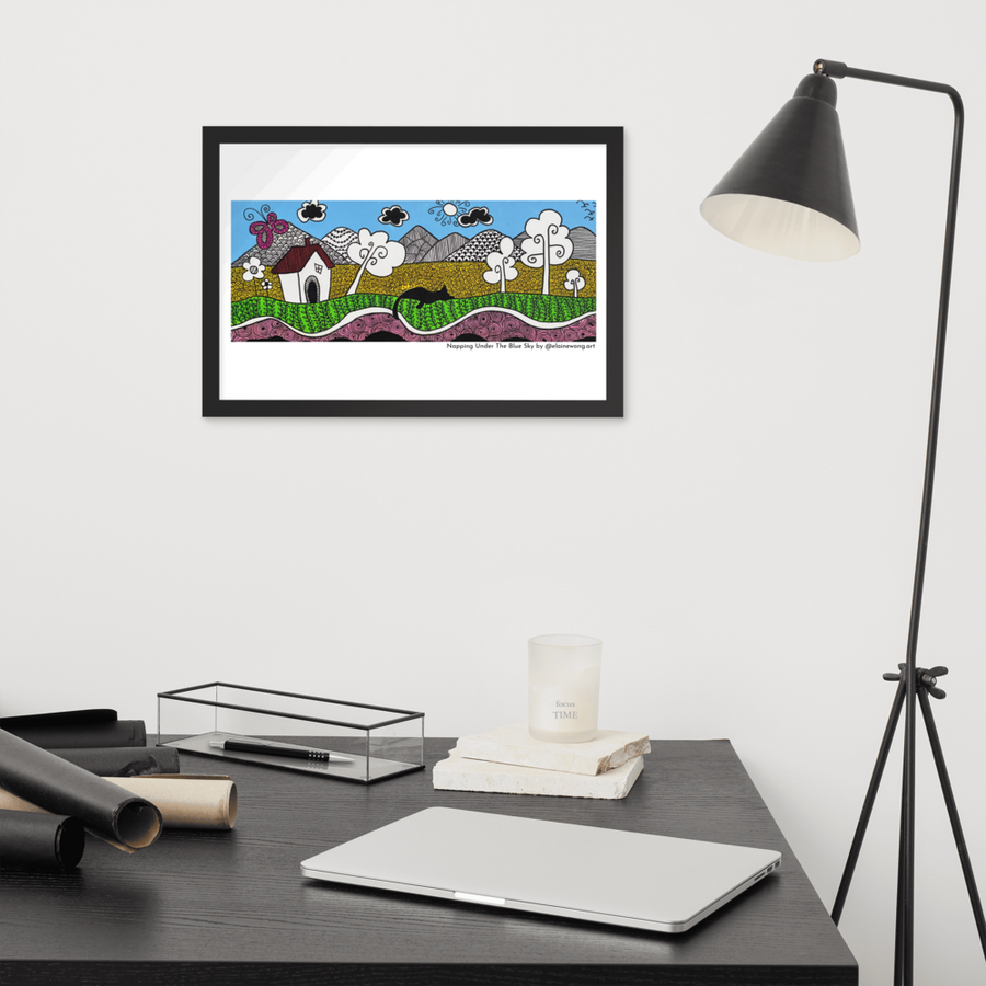 Napping Under the Blue Sky | Framed Poster